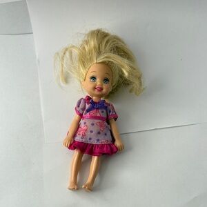 Small Blonde Doll in Pink and Purple Dress - Kids Toys